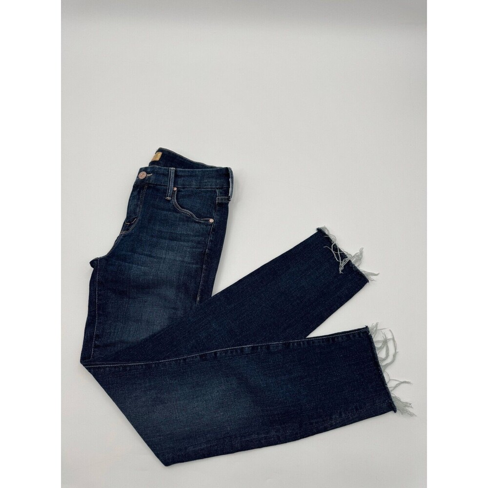 Mother Looker Ankle Fray Jeans Women's 24 Blue Denim Medium Washed 5-Pockets
